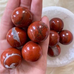 One Red Jasper Mini Sphere Pocket Crystal for Traveler Healing Crystals Decor